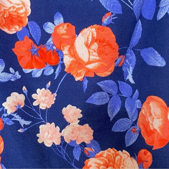 Talbots navy coral rose floral skirt knee length - Picture 6 of 8